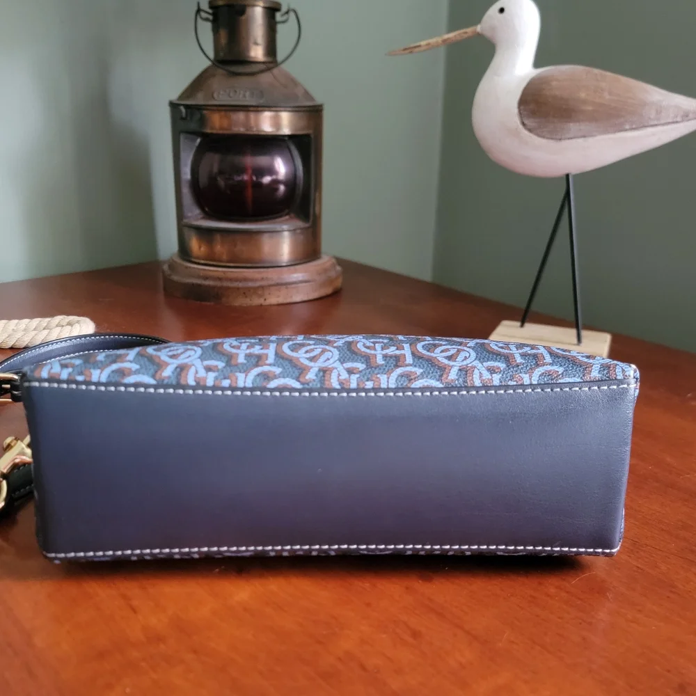 Coach CF343 Madi Dome Monogram Blue Coated Canvas Crossbody Bag